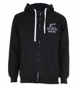 sweatshirt zippe - non violence - logo