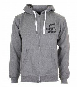 sweatshirt zippe - non violence - logo